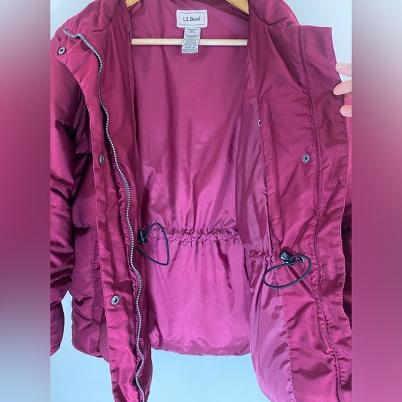 L.L. Bean Women's Goose Down Puffer Jacket Winter Coat Zip Red Size M Outerwear - Picture 6 of 13